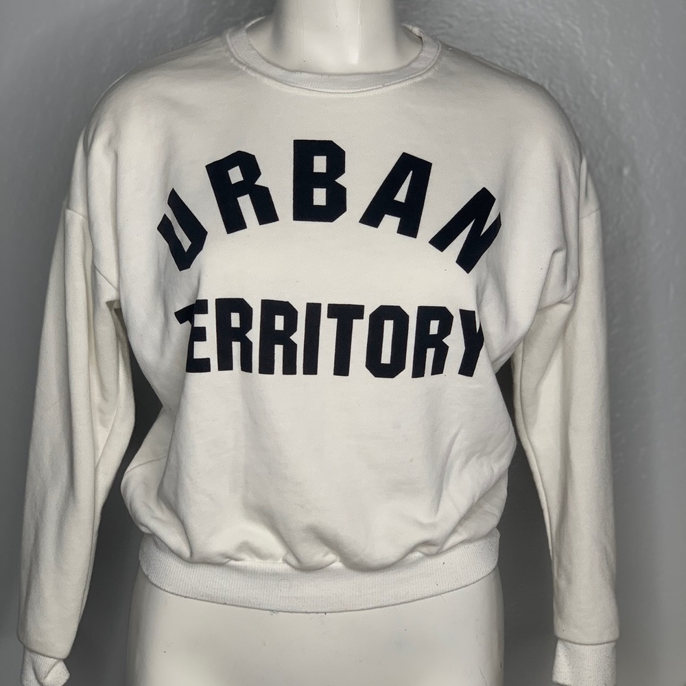 STORY Urban Territory Sweatshirt White Short Cropped Sz Small ? SEE PICS